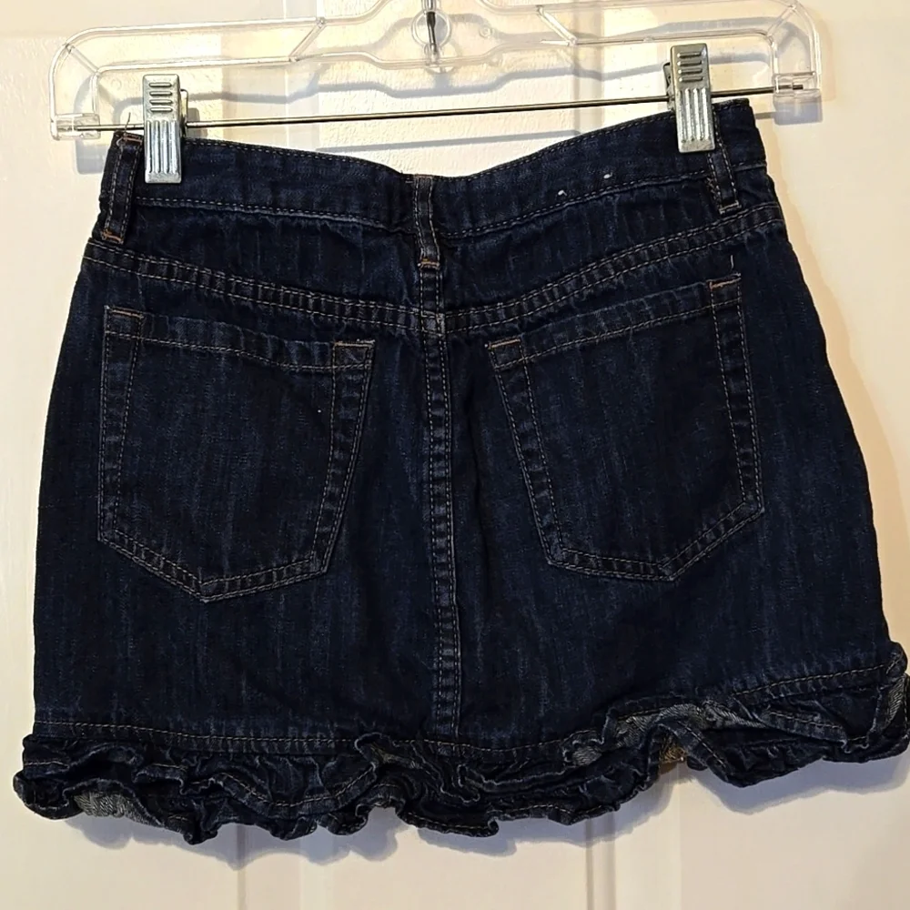 Gap Kids, Jean Skirt, Child's Sz 12, Ruffled Denim, 100% Cotton Skirt, Zipper